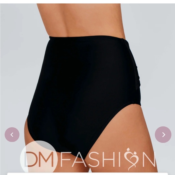 DM Fashion Front Tie High Waist Bottom -Black - Picture 3 of 5